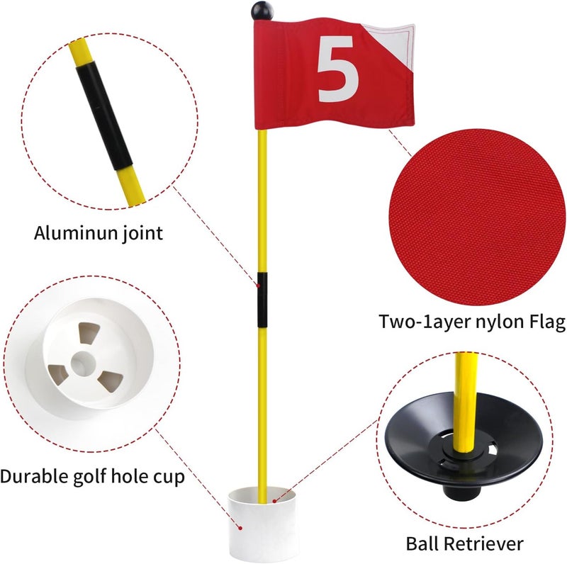 Crestgolf Portable Backyard Practice Golf Hole Cup and Flag Stick of Fiberglass, Golf Putting Green Flagstick Golf Pin Flag Hole Cup Set - Image 1